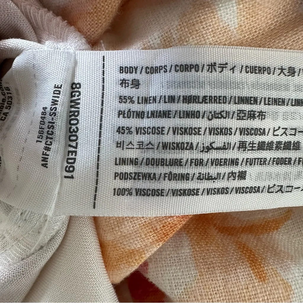 Abercrombie & Fitch Floral Linen Blend Wide Leg Pants Size M - Image 5