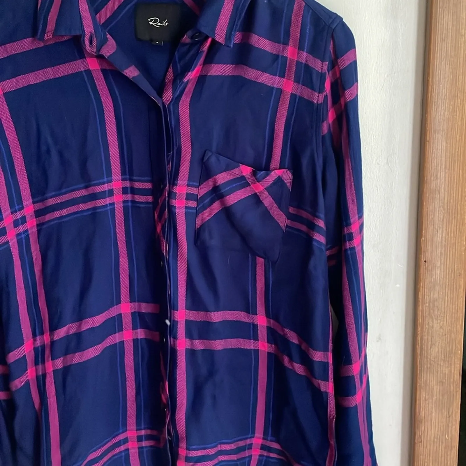 Rails Hunter Plaid Shirt in Navy Lipstick - Image 9