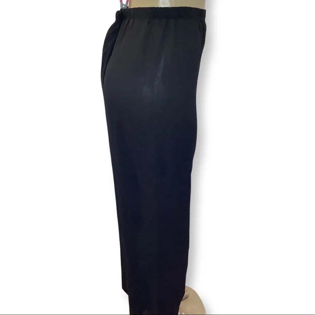 Zuliana Size 2X Black Elastic Waist Sheer Beach Cover Up Pants. Made in USA. New - Image 2