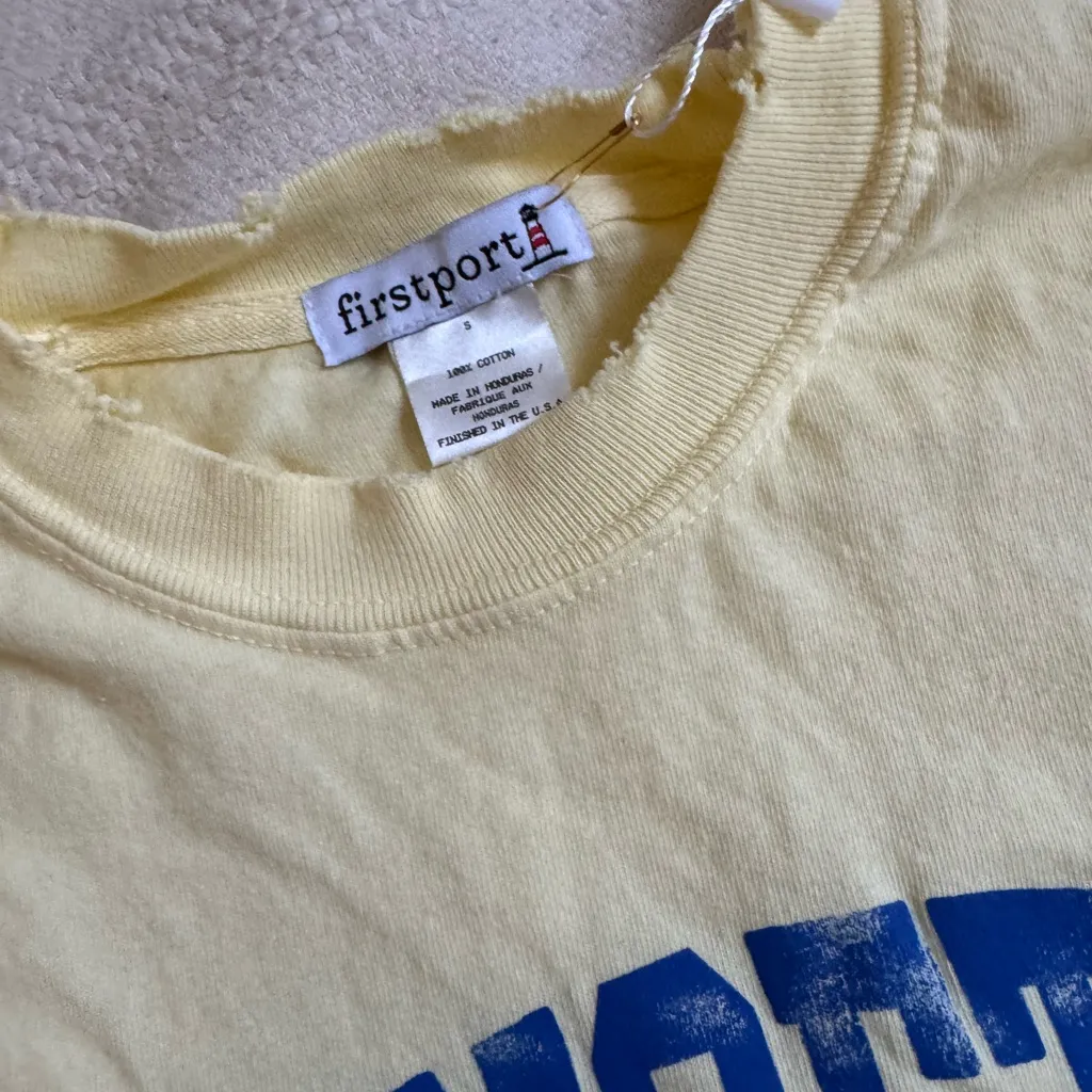 NWT firstport Provincetown Ath. Dept. butter Yellow T - Image 8