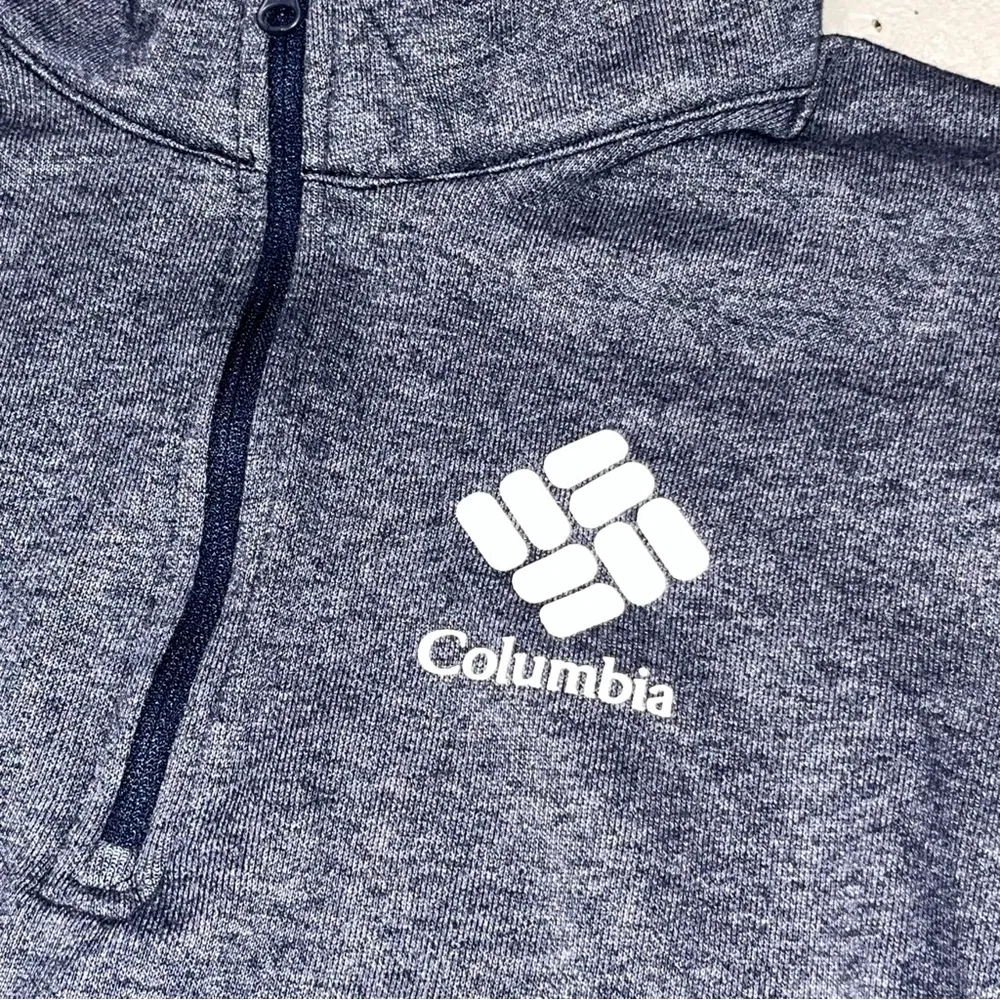 Columbia Navy Blue Heather Trek French Terry Cropped 1/2 Zip Cropped Sweatshirt - Image 7