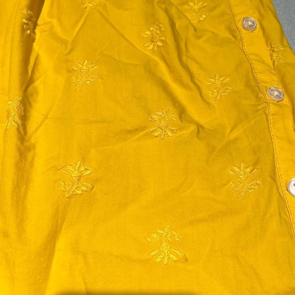 GAP Embroidered Pintuck Pleated Poplin Midi‎ Skirt 2 With pockets C26 - Image 8