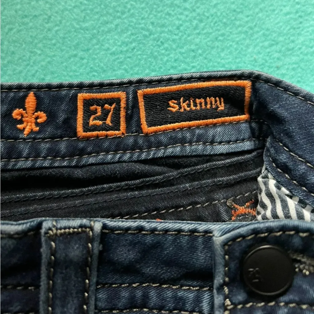 Rock‎ Revival Sz 27 Distressed Womens Dark Wash Janeil Skinny jean - Image 9