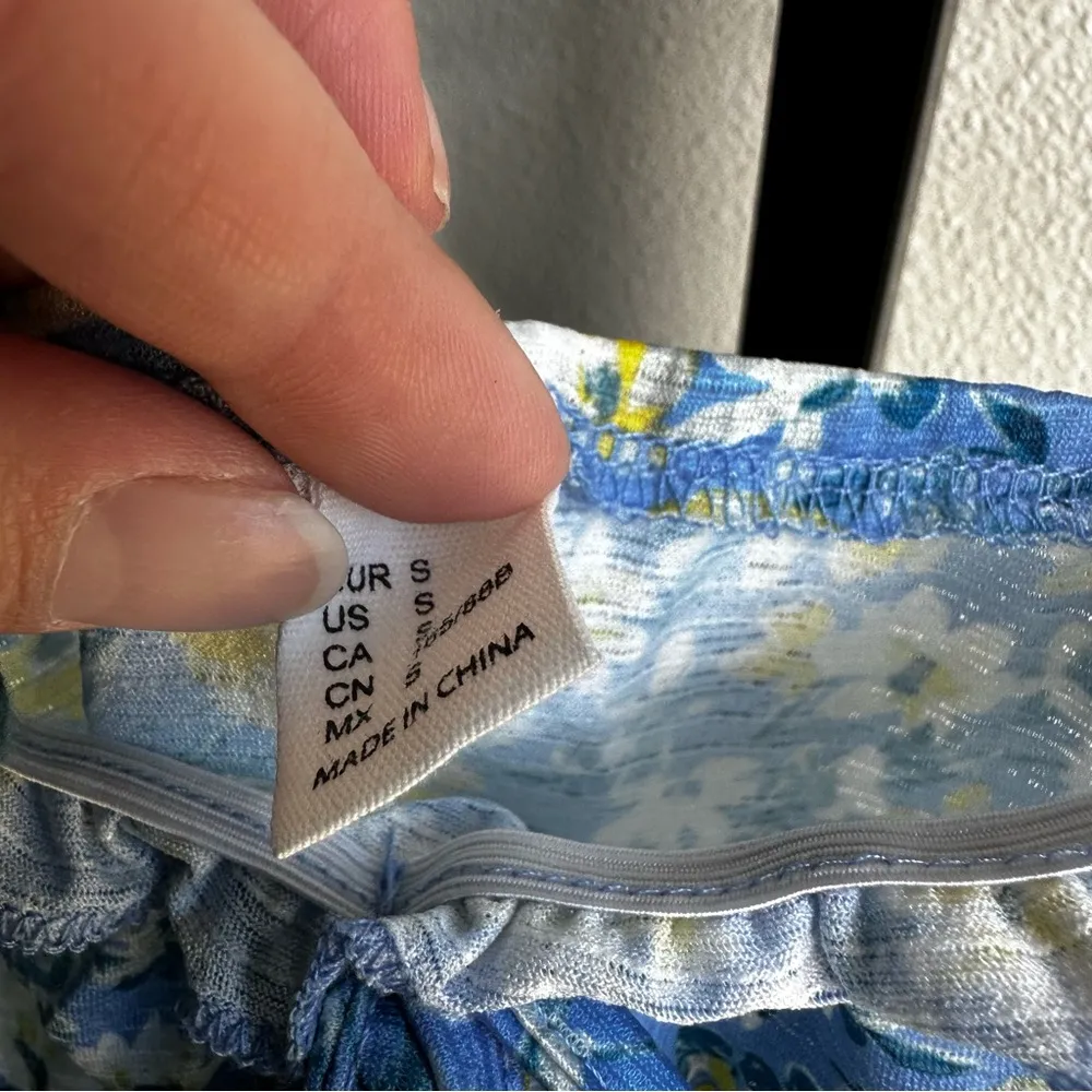 Floral Blue and Yellow Dress - Image 3