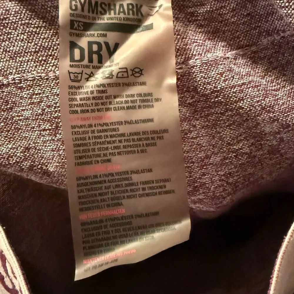 Gymshark Junior‎ size 7, seamless flex purple leggings - Image 4