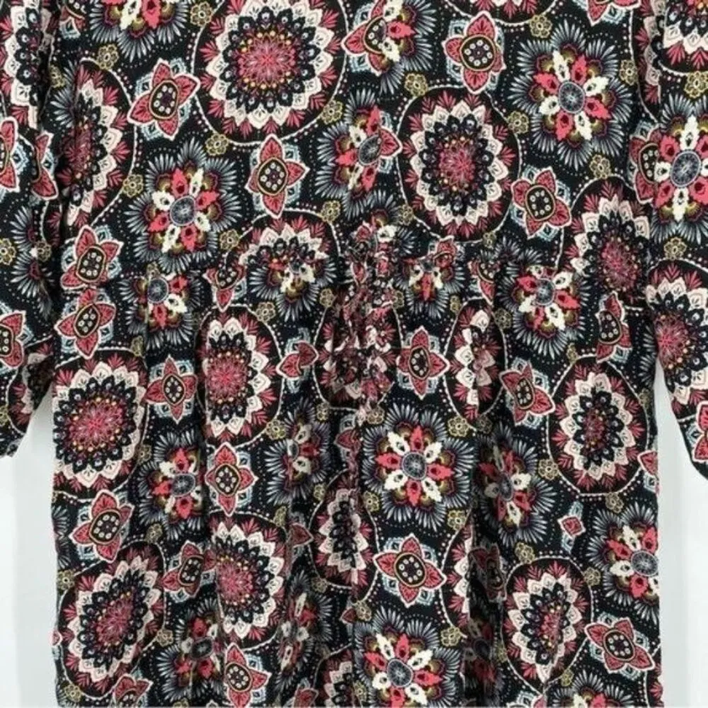 Medallion Print Lattice Challis Dress 2X - Image 5