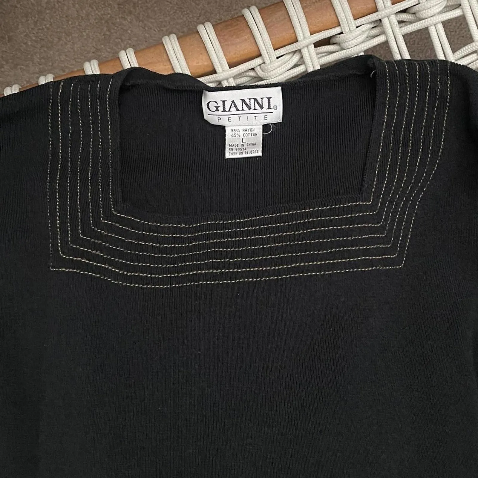 Women's Black Blous Size L - Image 3