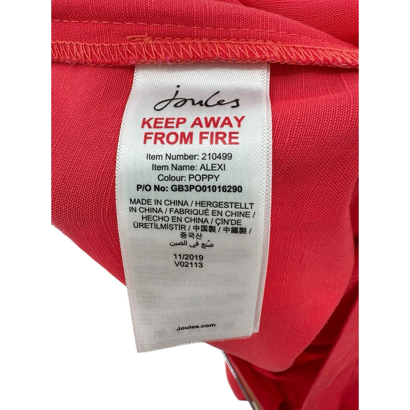 Joules Alexi Culottes Linen Blend Poppy Red Size 10 Cropped Wide Leg‎ Trousers - Image 7