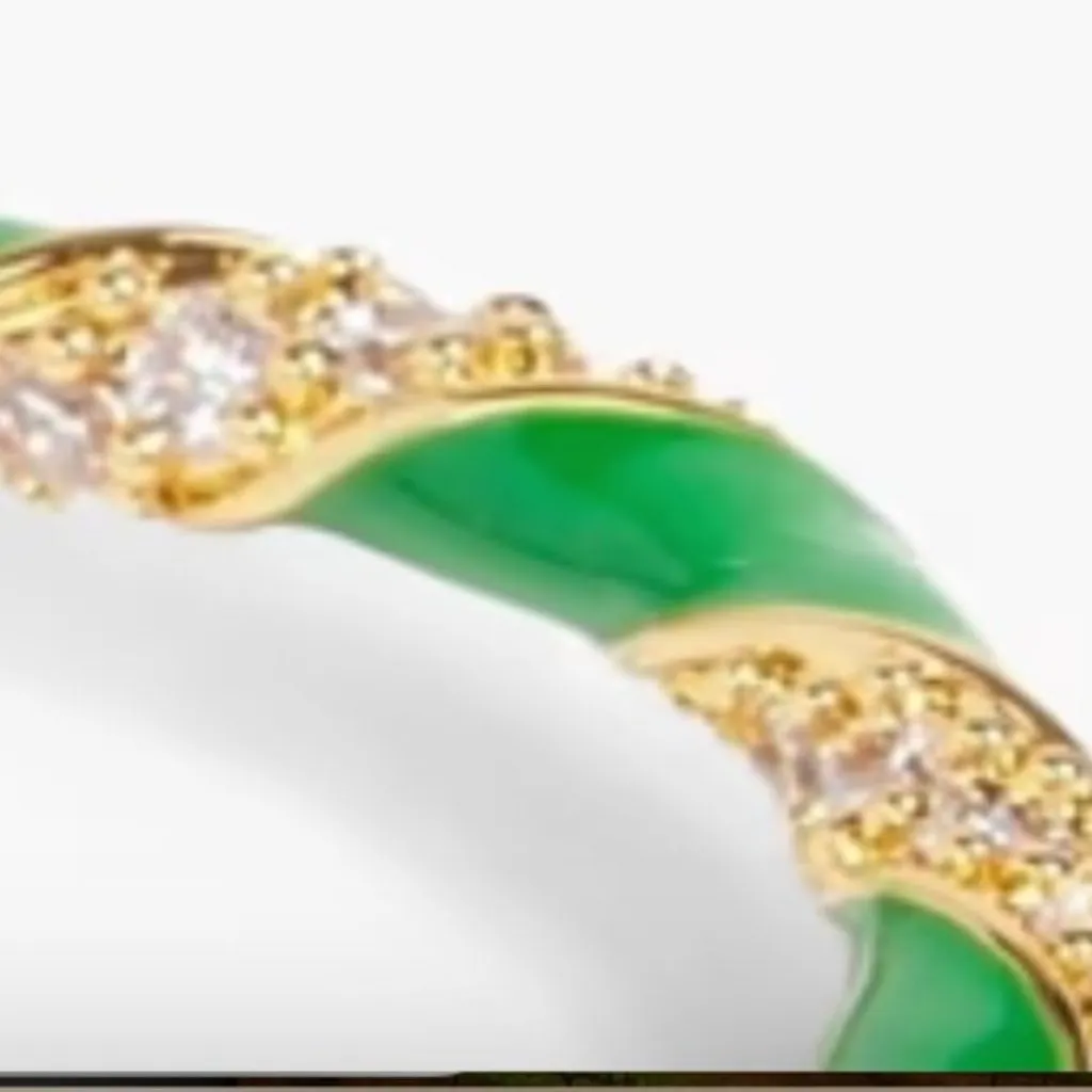 ZIMMERMANN Gold tone, enamel and crystal bangle green - Image 5