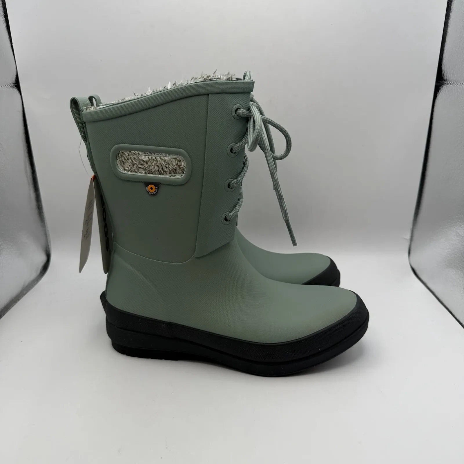 Bogs Amanda II Lace 537823 Rain Boots Women's Sz 6 Jade Waterproof Comfort Green - Image 2