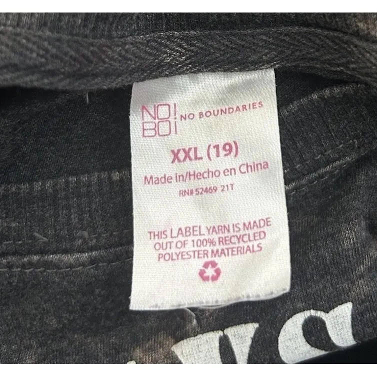 No Boundaries "Good Days Ahead" Girl Juniors 2X Boxy Crop Gray Graphic T-Shirt - Image 4