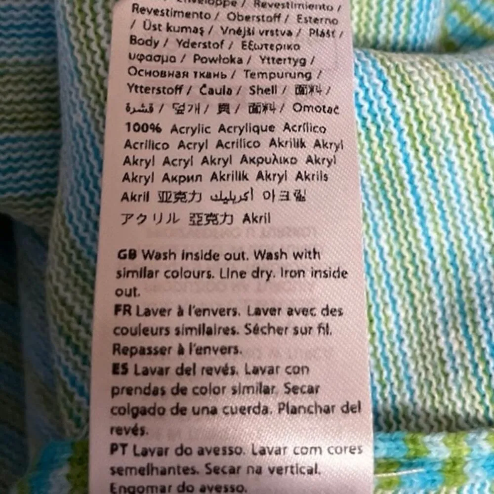 NEW NA-KD Green Melange Tie Knit Striped Long Sleeve Cardigan Sweater Crop Top 6 - Image 4