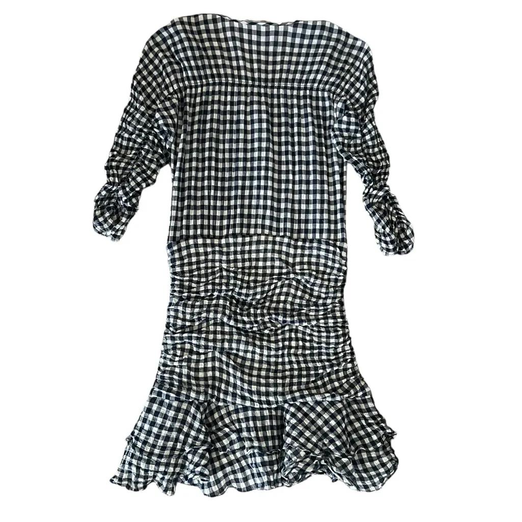 Veronica Beard Women’s Campbell 3/4 Sleeve Gingham Ruched Mini Dress Size 6 - Image 6