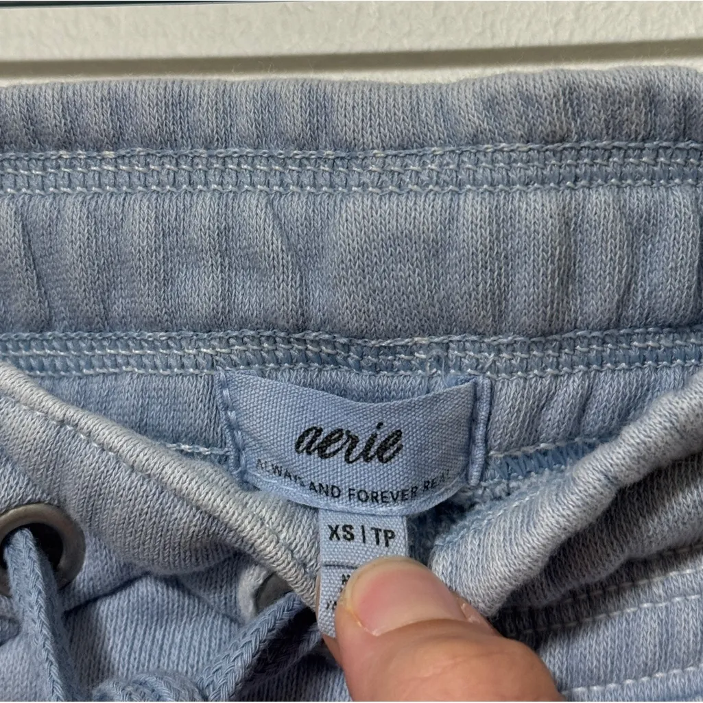 Aerie Big Chill Jogger Size XS Blue Acid Wash Comfy Sweatpants Oversized Baggy - Image 3