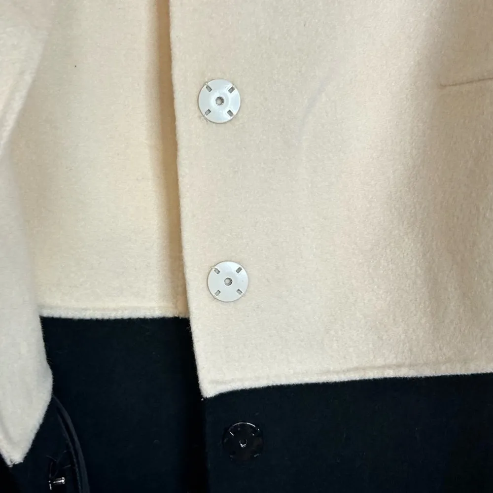 Talbot Black and Ivory Short Wool Jacket Size 2 XS/S - Image 4