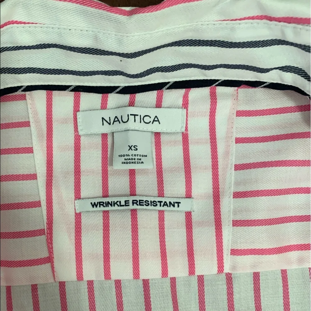 Nautica pink striped button down shirt - Image 5