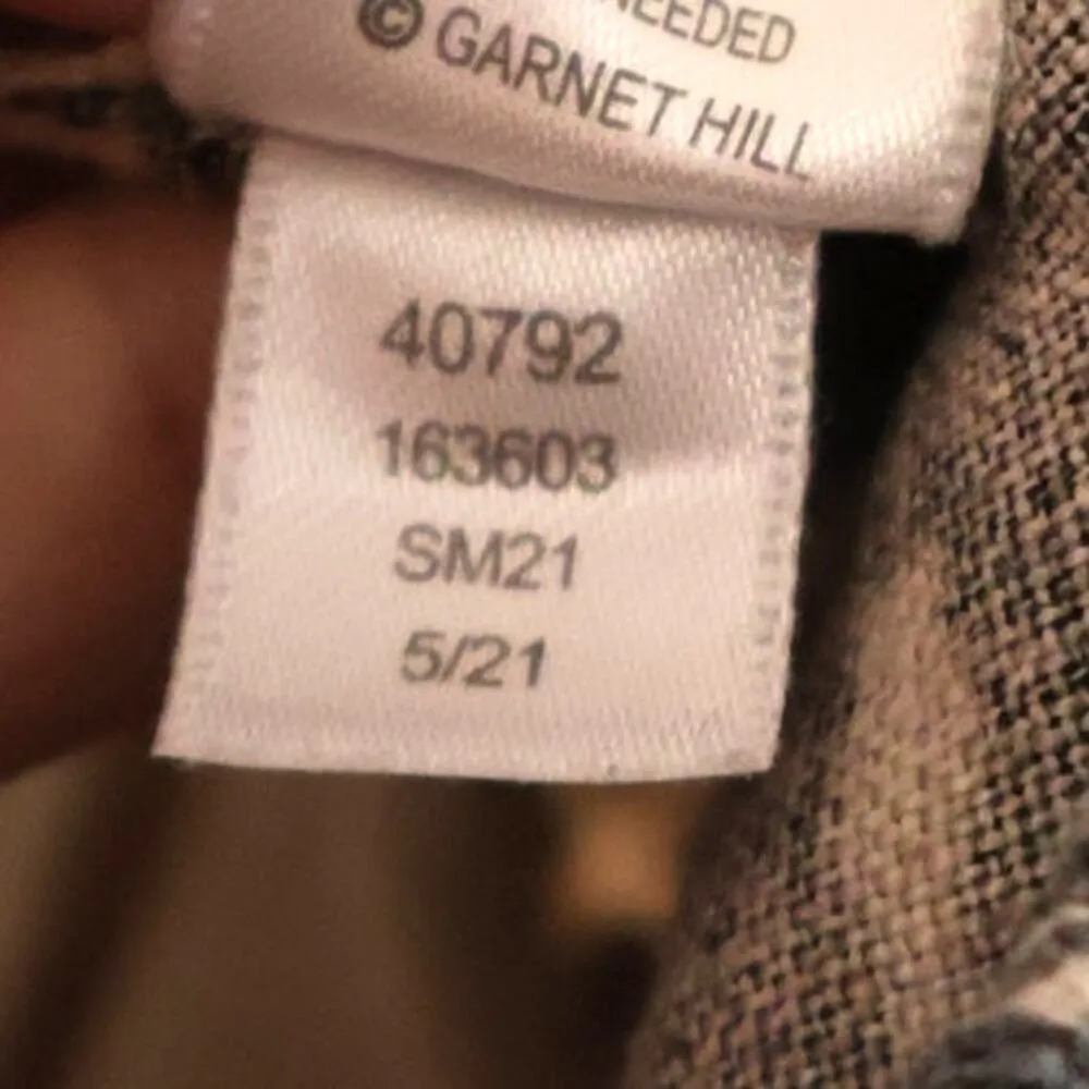 Garnet Hill Linen Pull-On Batik Print Shorts Black Cream 8 - Image 6