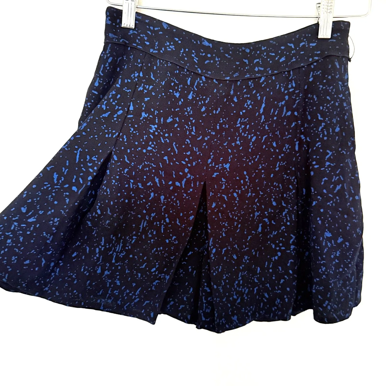 Proenza Schouler Splatter Pleated Full Skirt Mini Shorts Zip Office Siren Sz 4 - Image 3