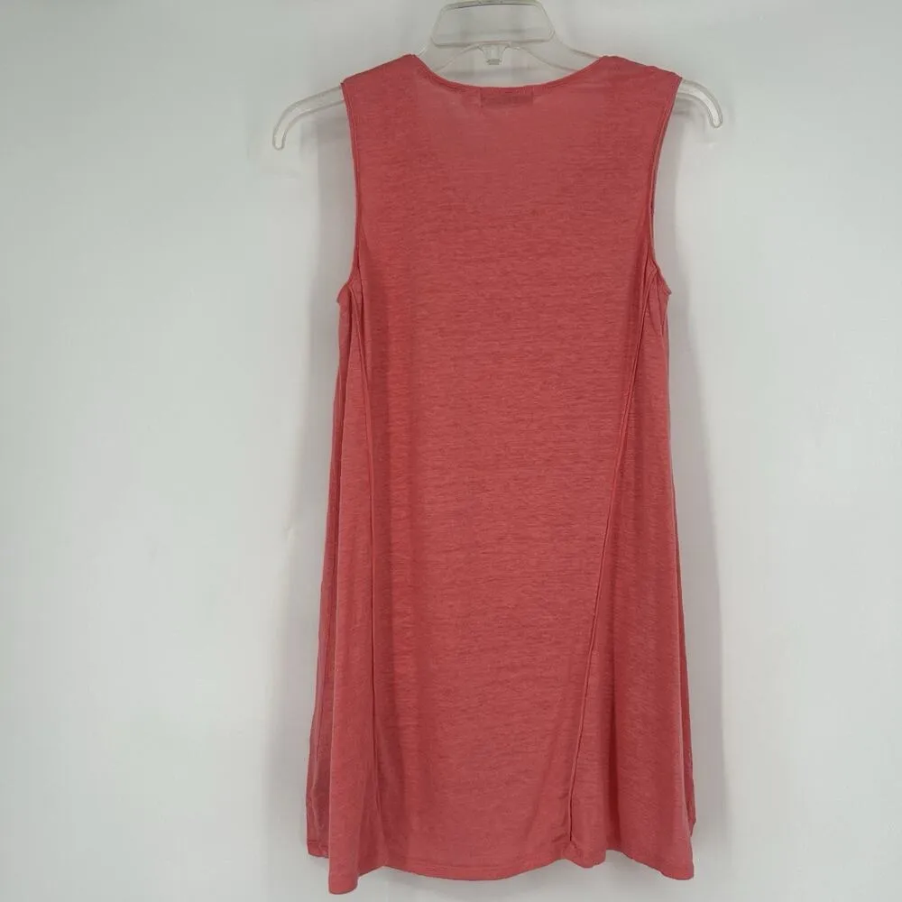Habitat Linen Tank Top Pink Lagenlook Minimalist Sleeveless Casual Size S - Image 4