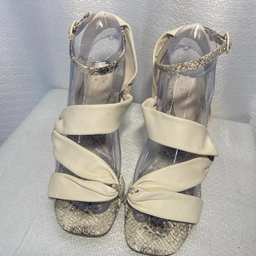 Louise Et Cie Hetty Snakeskin Leather Sandals women sz 7.5 - Image 4