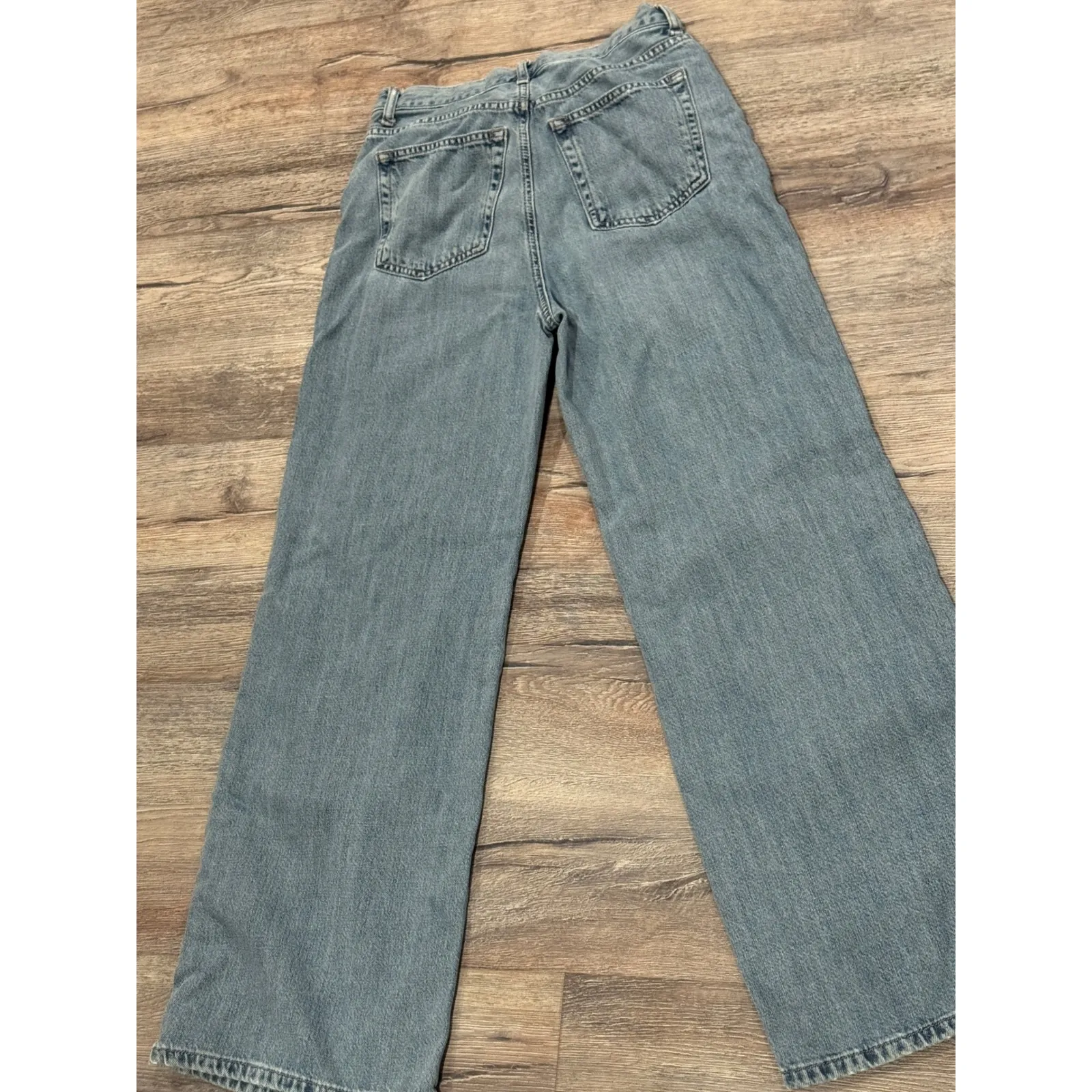 TOPSHOP Wide Leg Jeans Light Wash Denim Women Size US 6 EU 38 UK 10 - Image 3