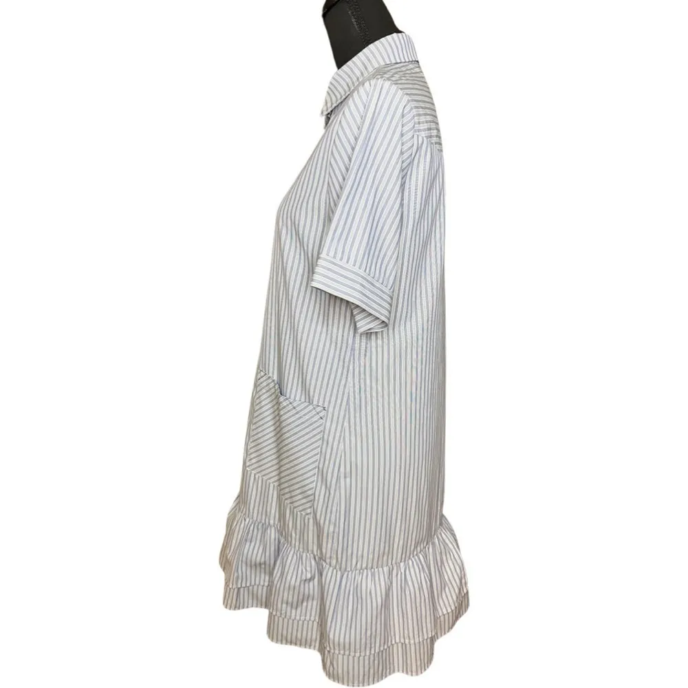 NWOT Willamina Cotton Poplin Dress by Joh. Sz Xs Blue - Image 3