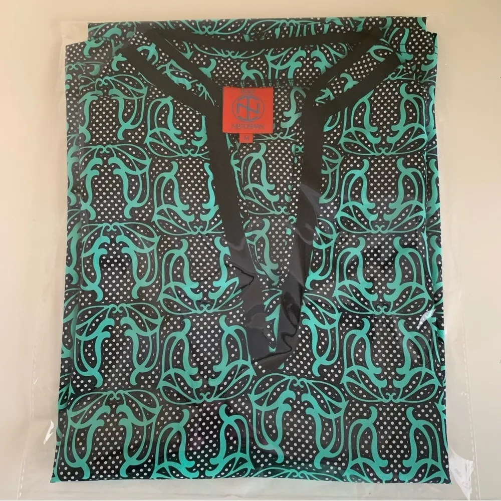 Tracy Negoshian Black & Green Georgia Polka Dot Swirl Tunic Size Medium - Image 10