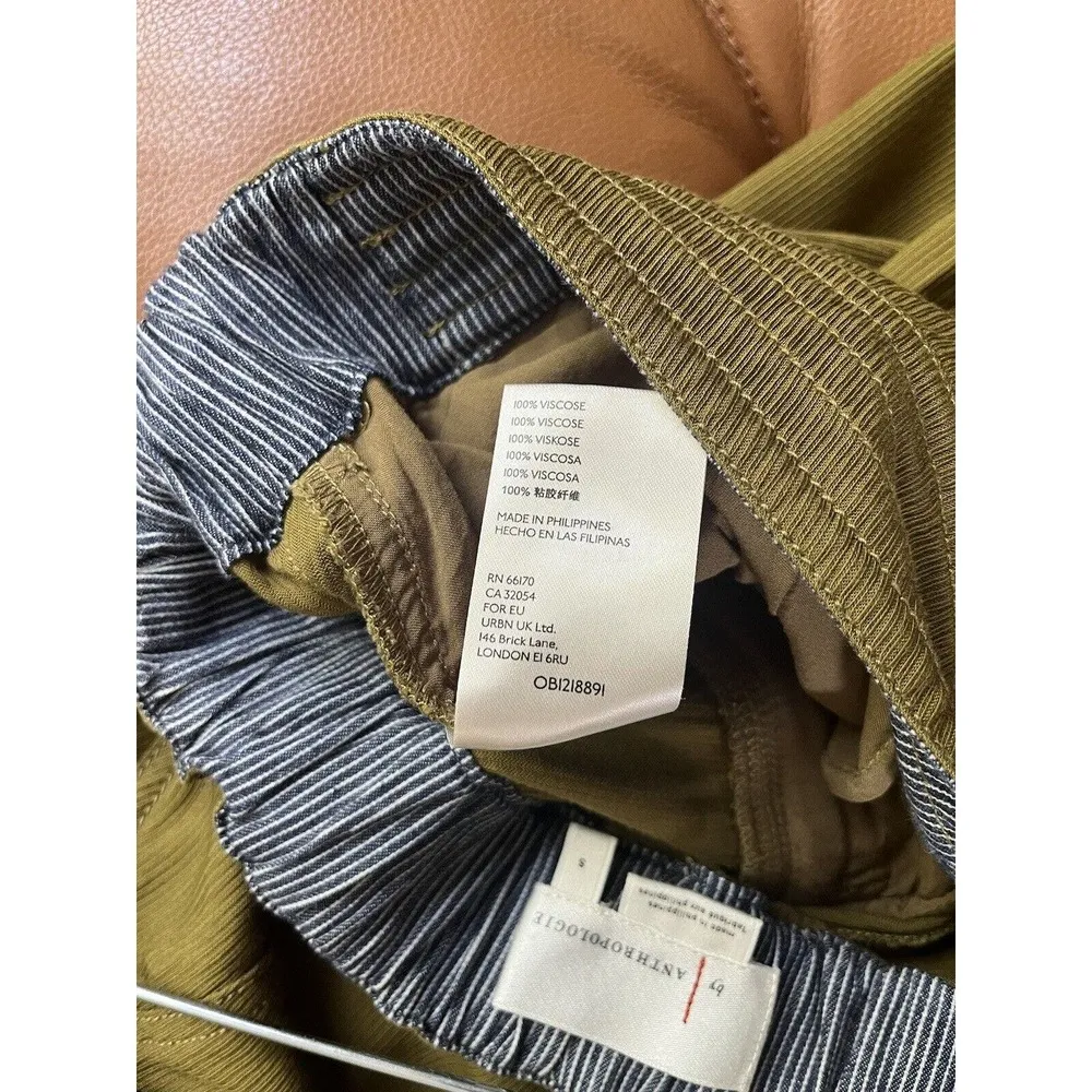 By Anthropologie Earth Green Pull On Wide Leg Cropped Pants Women’s Size Small - Image 8