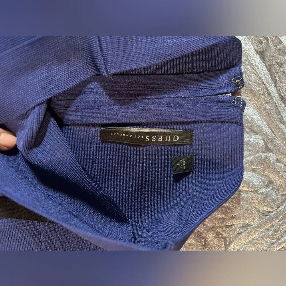 Guess Blue Bodycon Skirt Small - Image 5