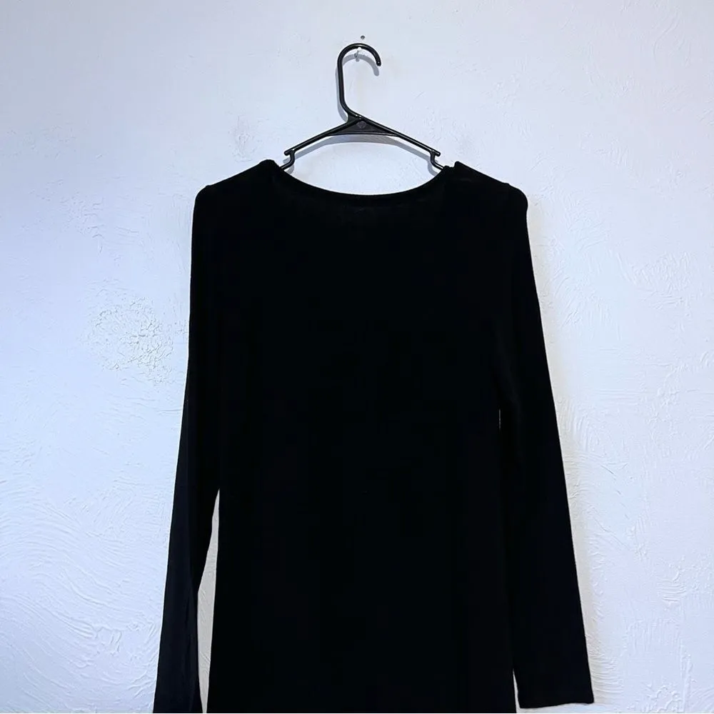 EILEEN FISHER Viscose Stretch Jersey Melange Dress Long Gray + Black Size S - Image 6