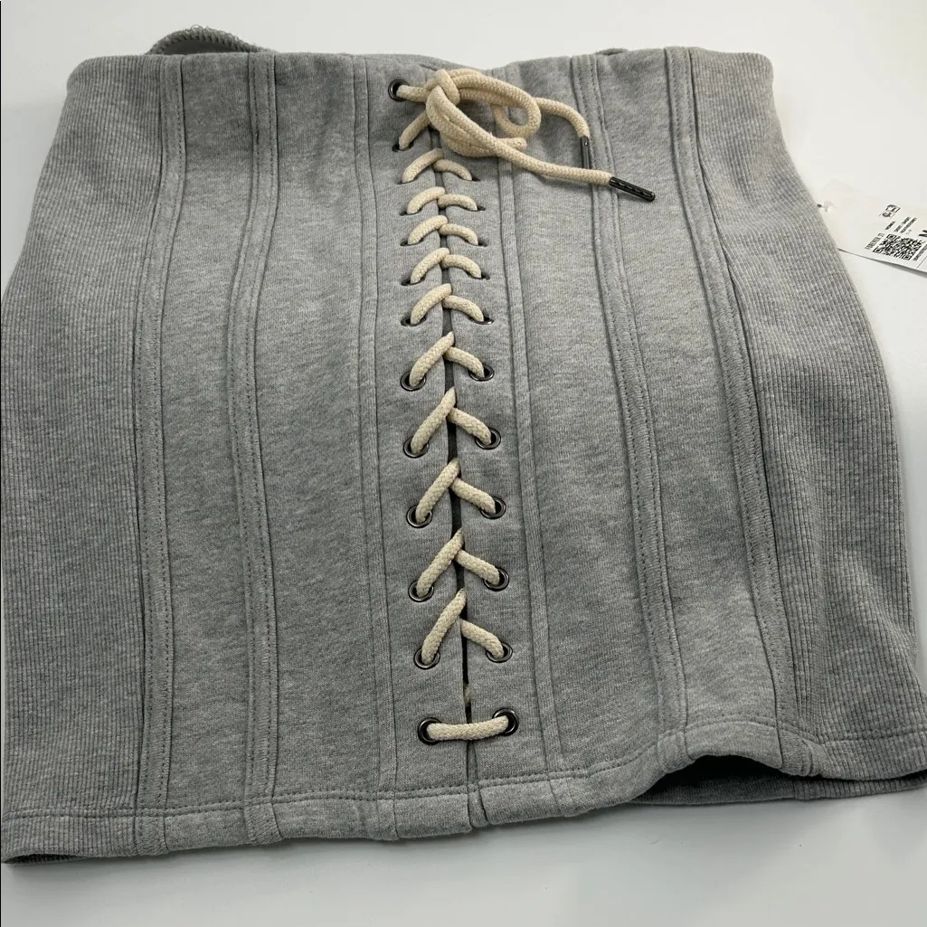 Forever 21 Heather Gray Lace-Up Skirt - Image 16