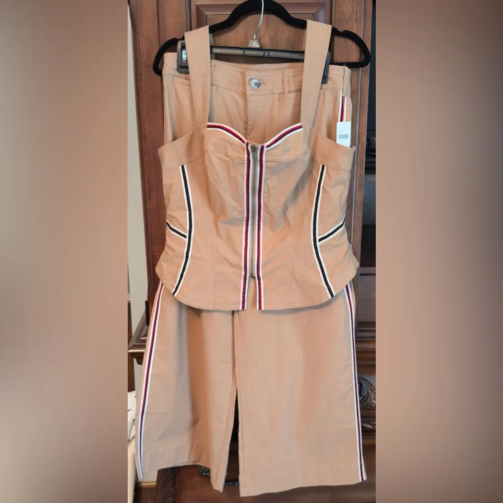 NWT SET The Ettie High-Rise Crop Wide-Leg Pants by Maeve and Sleeveless Corset - Image 9