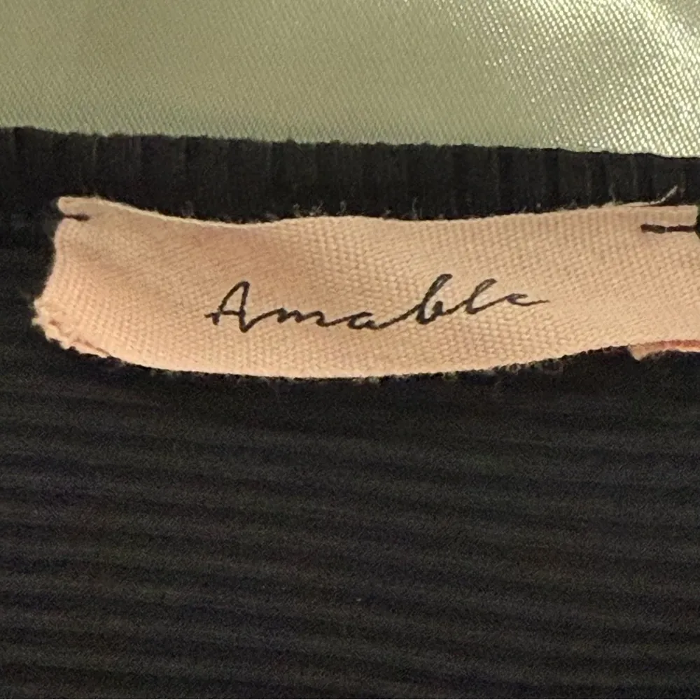 Amable By Mable Midi Dress Cutout One Shoulder Ribbed Black Small Cocktail Party - Image 6