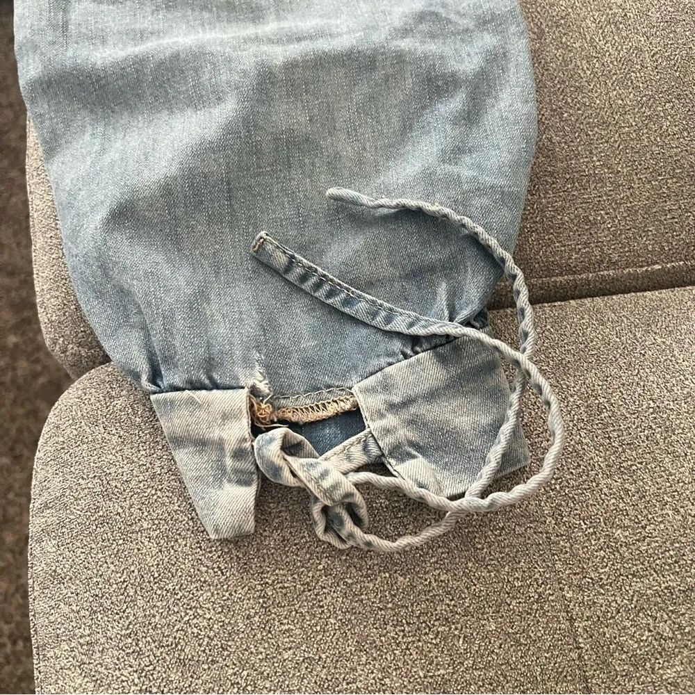 OneTeaspoon Split Seam Harem Jeans, light wash,  Size XS - Image 12