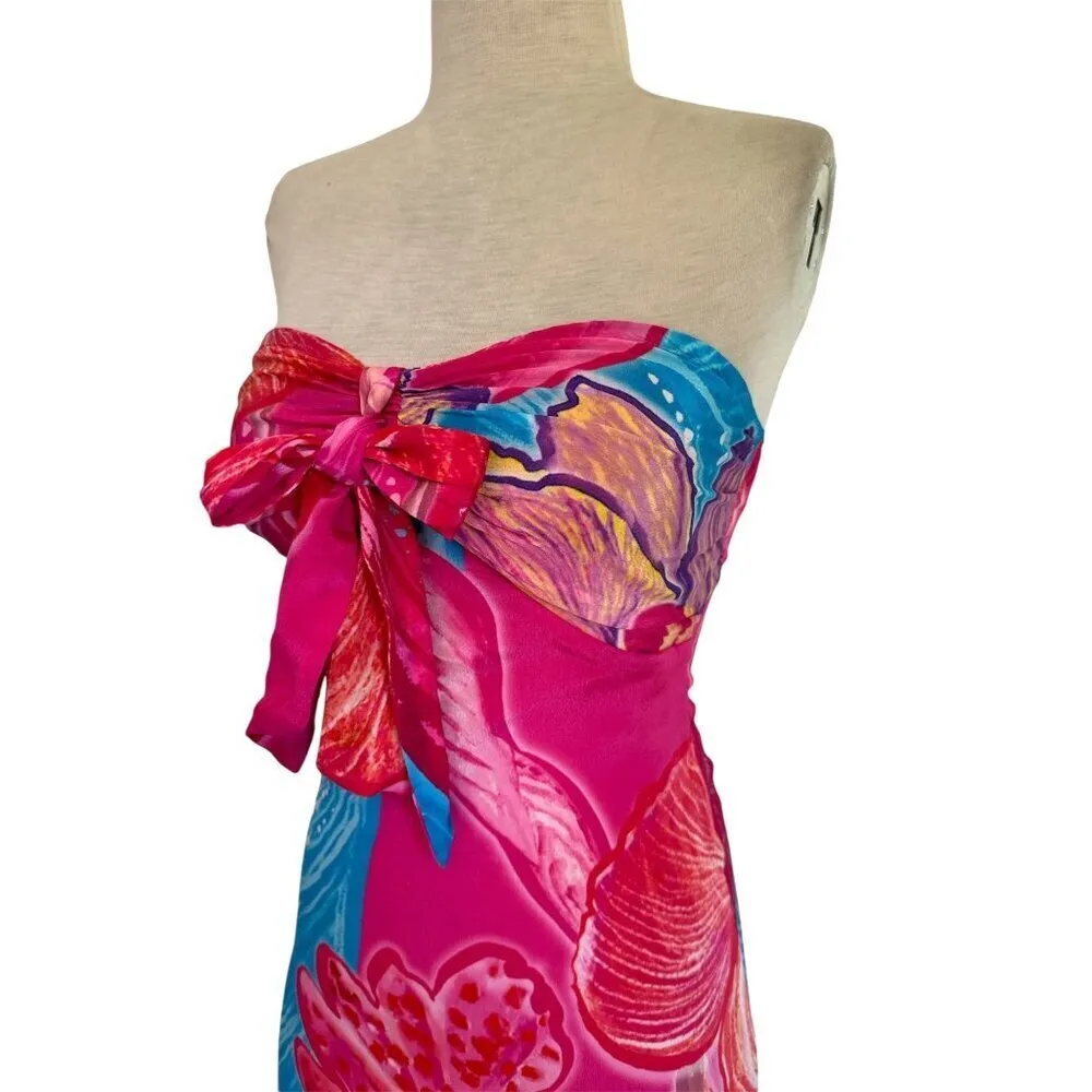 Rococo Sand Mini Dress in Pink XSmall New Womens Strapless Tropical Size XS - Image 5