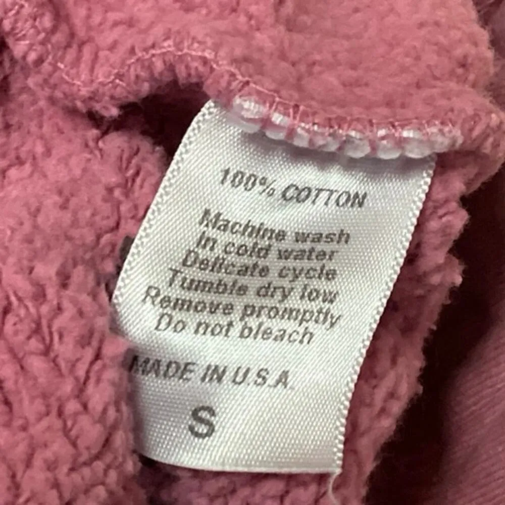 Set Active Pink Fleece Sherpa Lined Pull On High Waisted Sweat Shorts Size S - Image 6