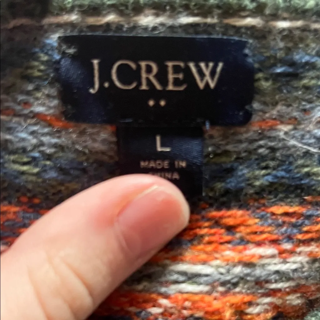 J. Crew women’s Striped Crewneck Sweater - Green, Blue, Orange - Image 4