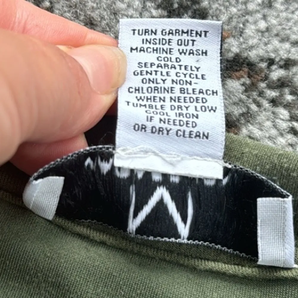 Magaschoni Drawstring Hem Sweatshirt Olive Green Medium - Image 4