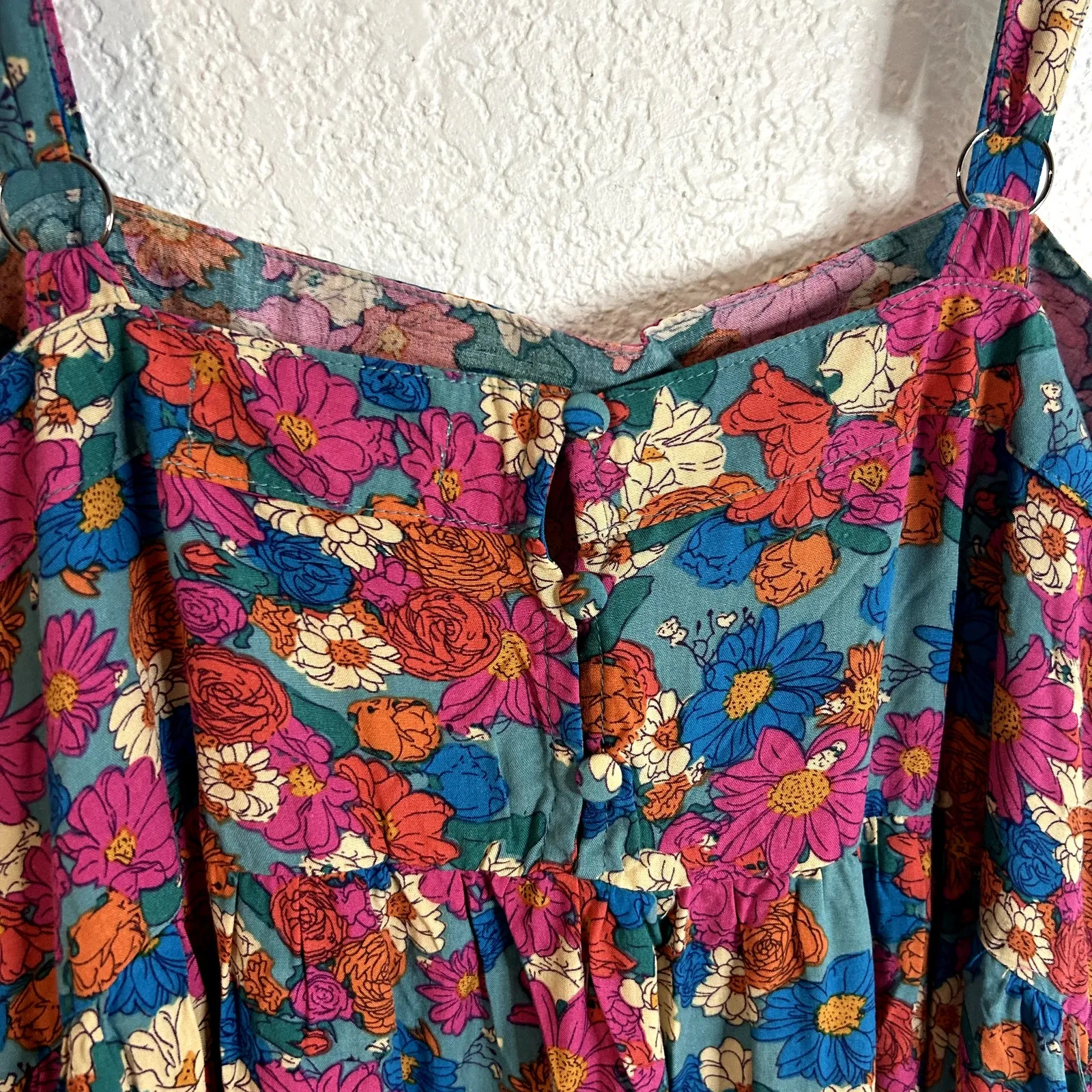 Natural Life Jenny Maxi Dress Womens Size Medium Pink Blue Floral NWT NEW - Image 5