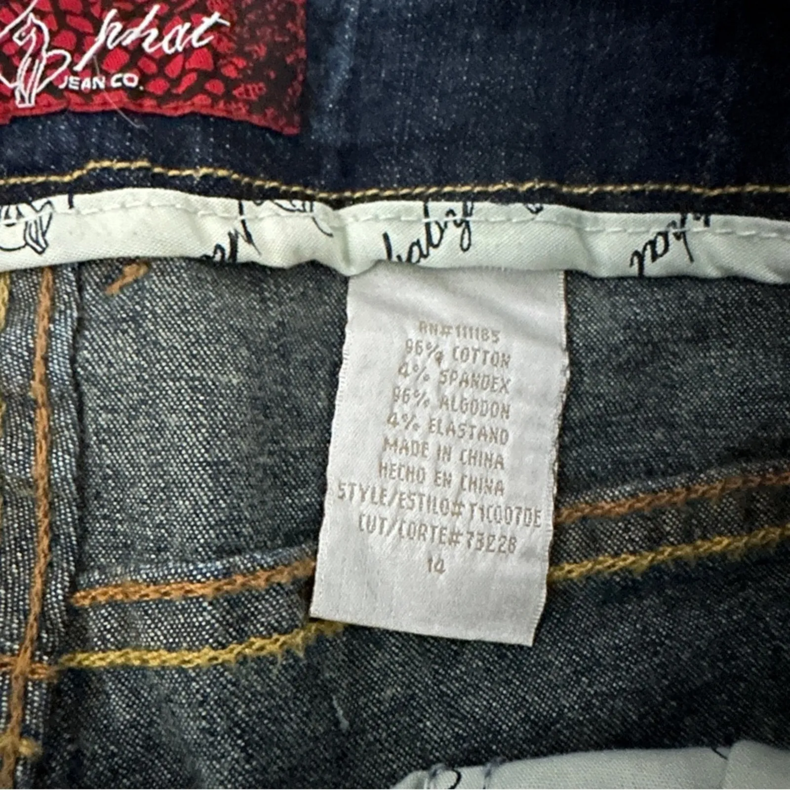 Baby Phat Y2K Dark Acid Wash High‎ Rise Straight Leg Cropped Jeans Size 14 - Image 9