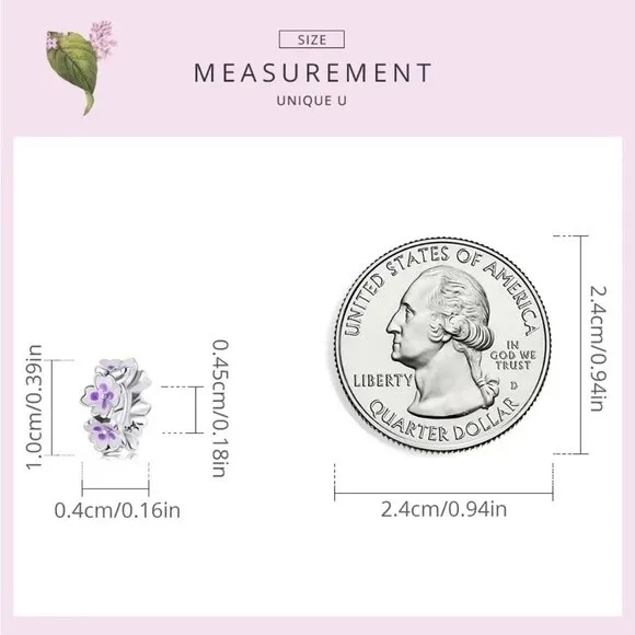 S925 Sterling Silver 925 Flower Bracelet Charm - Image 4