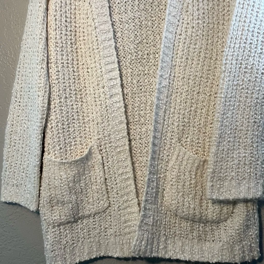Sienna Sky Cream Chunky Knit Cardigan Sweater SZ XS Long sleeve Cozy Robe - Image 2