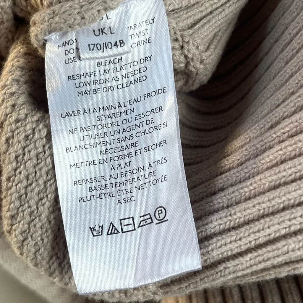 FP Beach 100% Cotton Knit Sweater Tan Size L - Image 3