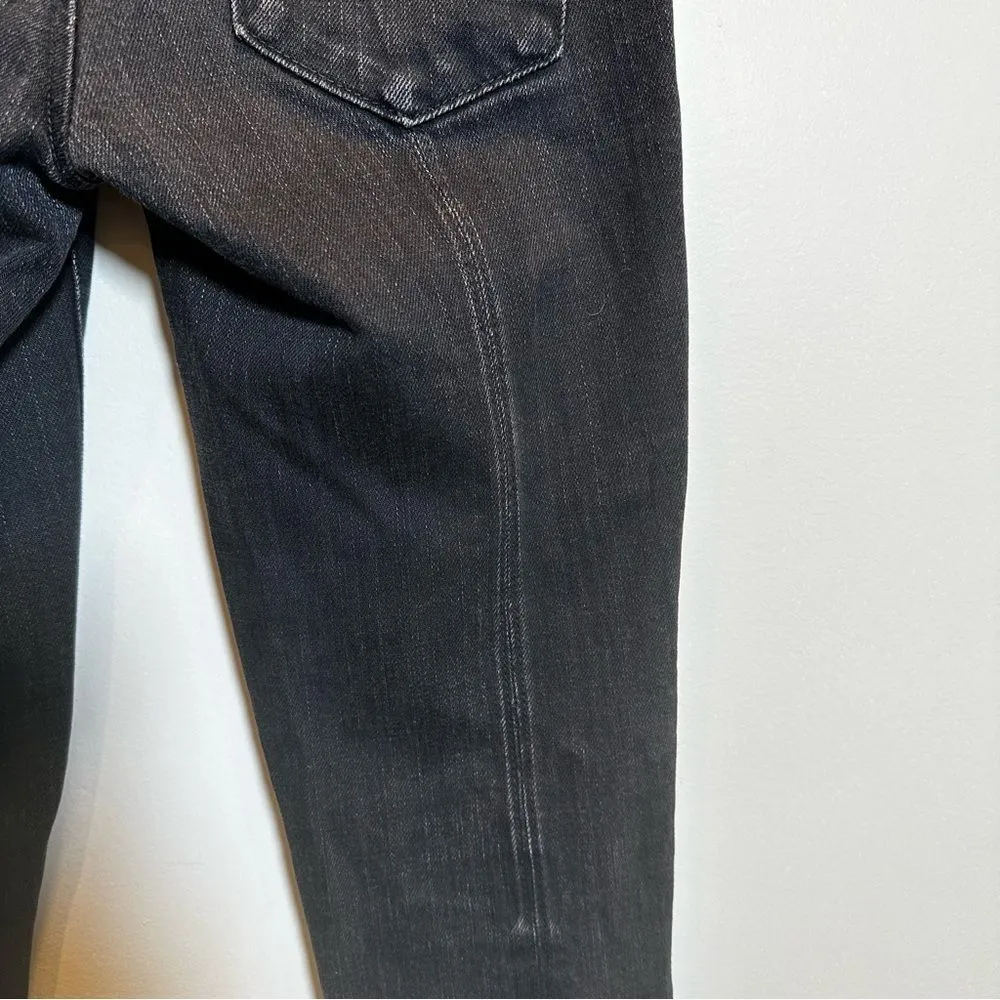 Tory Burch Super Skinny Jeans Women's Size 25 Black Ankle Zip Denim Stretch‎ - Image 6