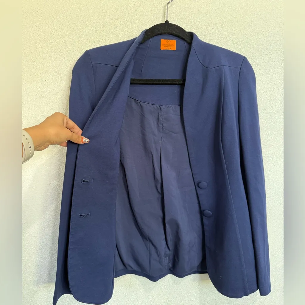 Marycrafts Navy Blue Buttoned Blazer size small - Image 9