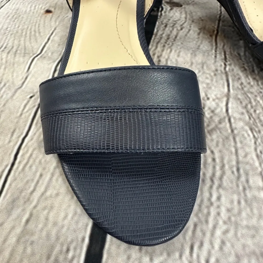 Life Stride Women’s Yuma Wedge Slingback Sandals Lizard/Silky Navy 11M NEW - Image 8