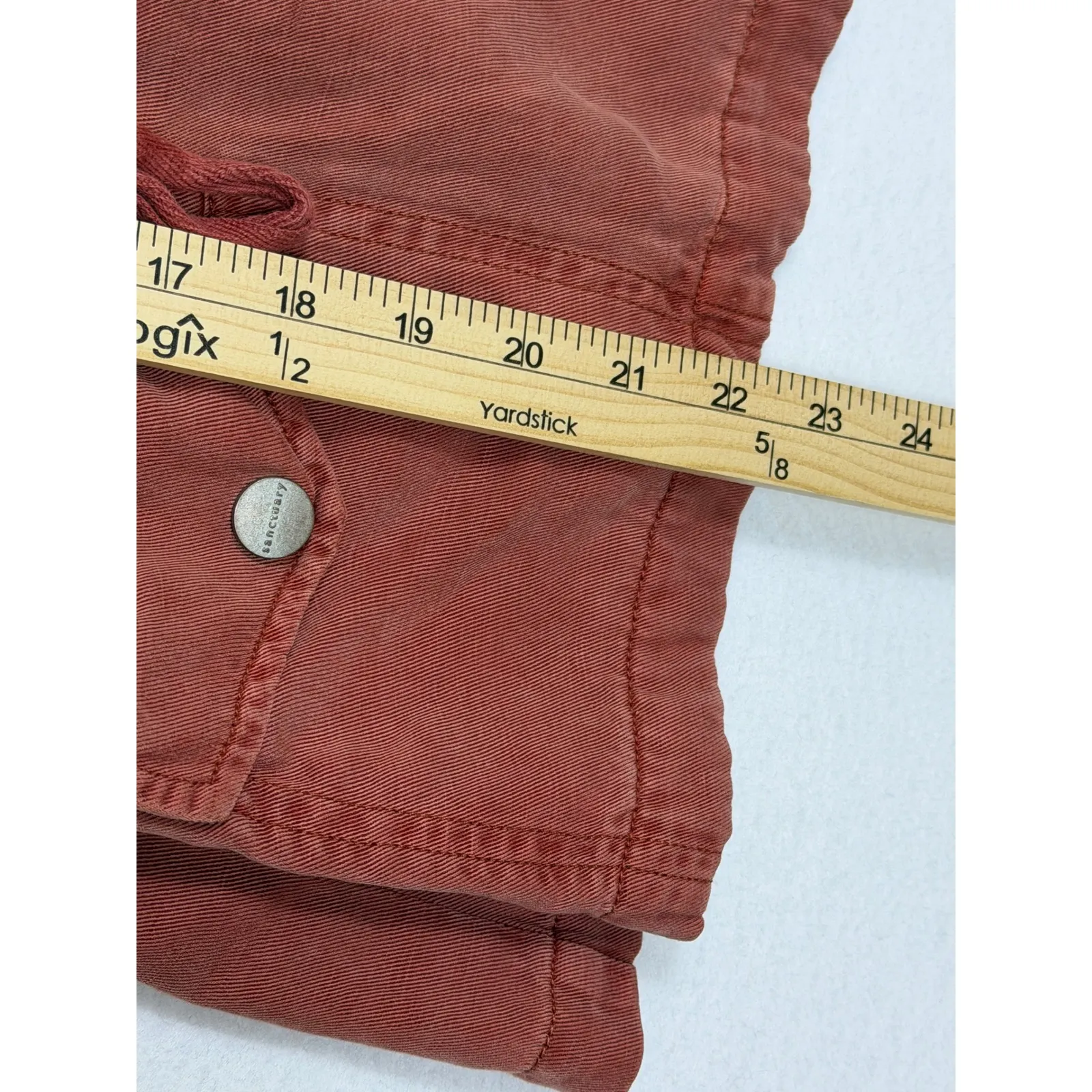 Sanctuary Womens Desert Safari Utility Jacket Red Button Down Linen Size S - Image 4