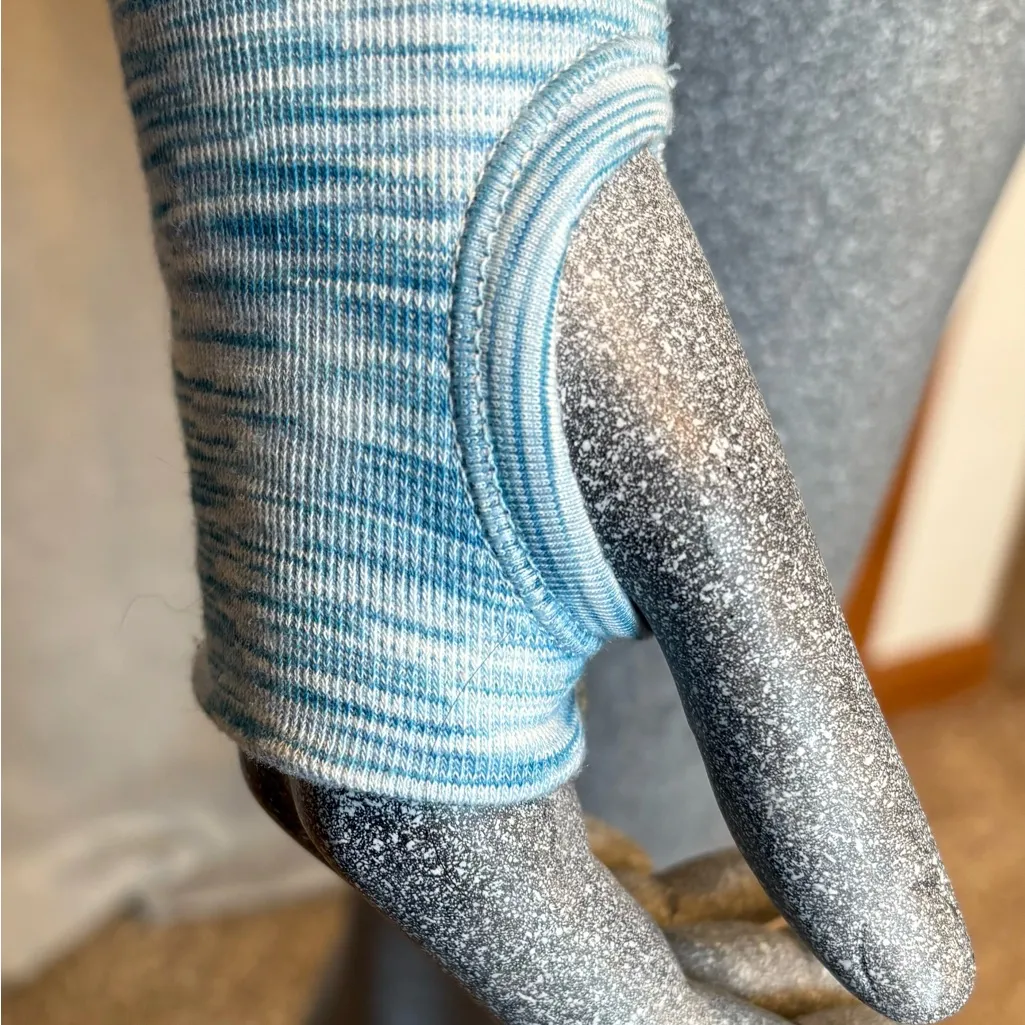 Athleta Full Zip Hoodie Workout Jacket Blue Long Sleeve Stretch Ruched Sporty - Image 3