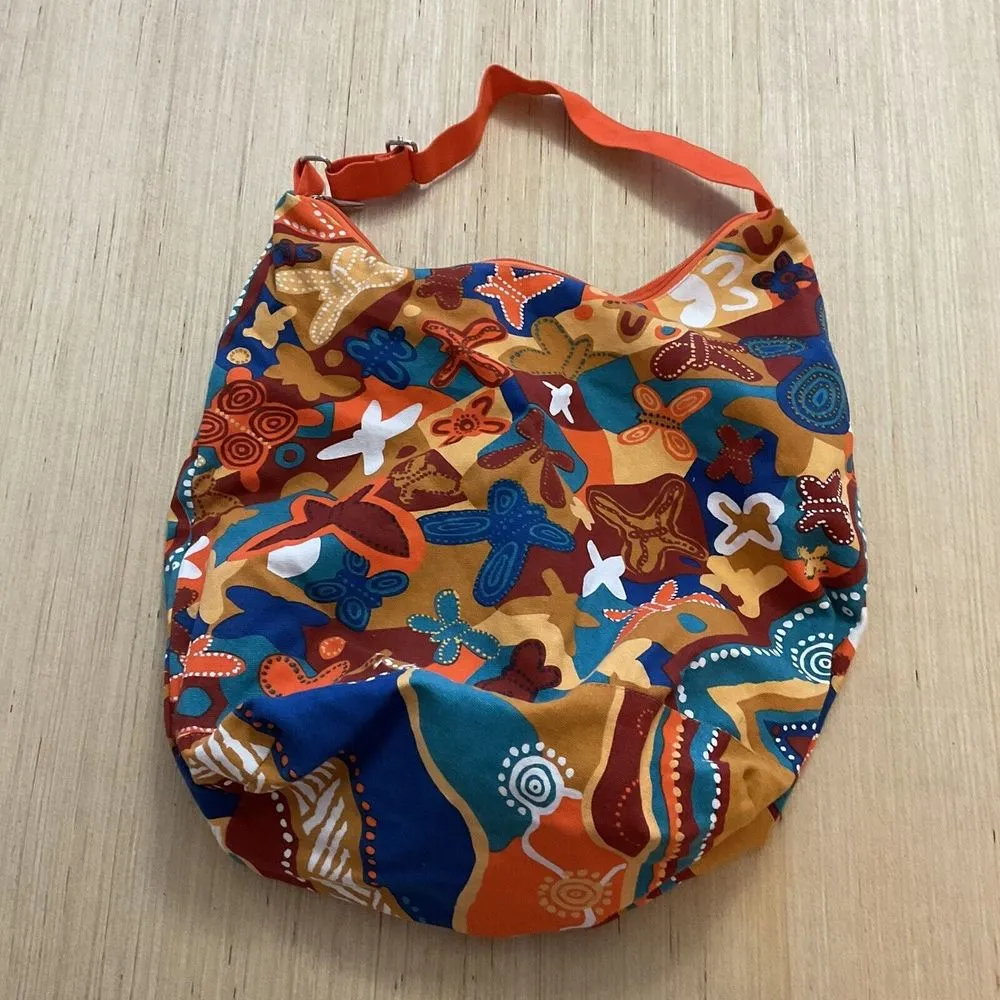 Jijaka Kangaroo Aboriginal Dot Art Shoulder Bag Sound of Joy Multi Color Orange - Image 2