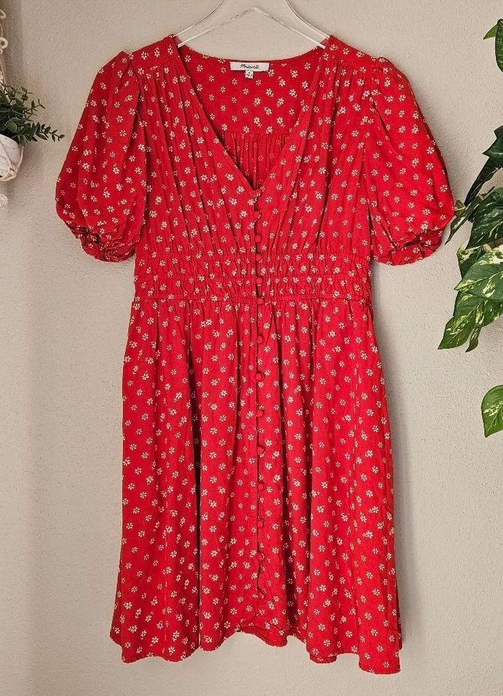 Madewell  Sophia Mini Dress in Bandana Flower Size M Red - Image 5
